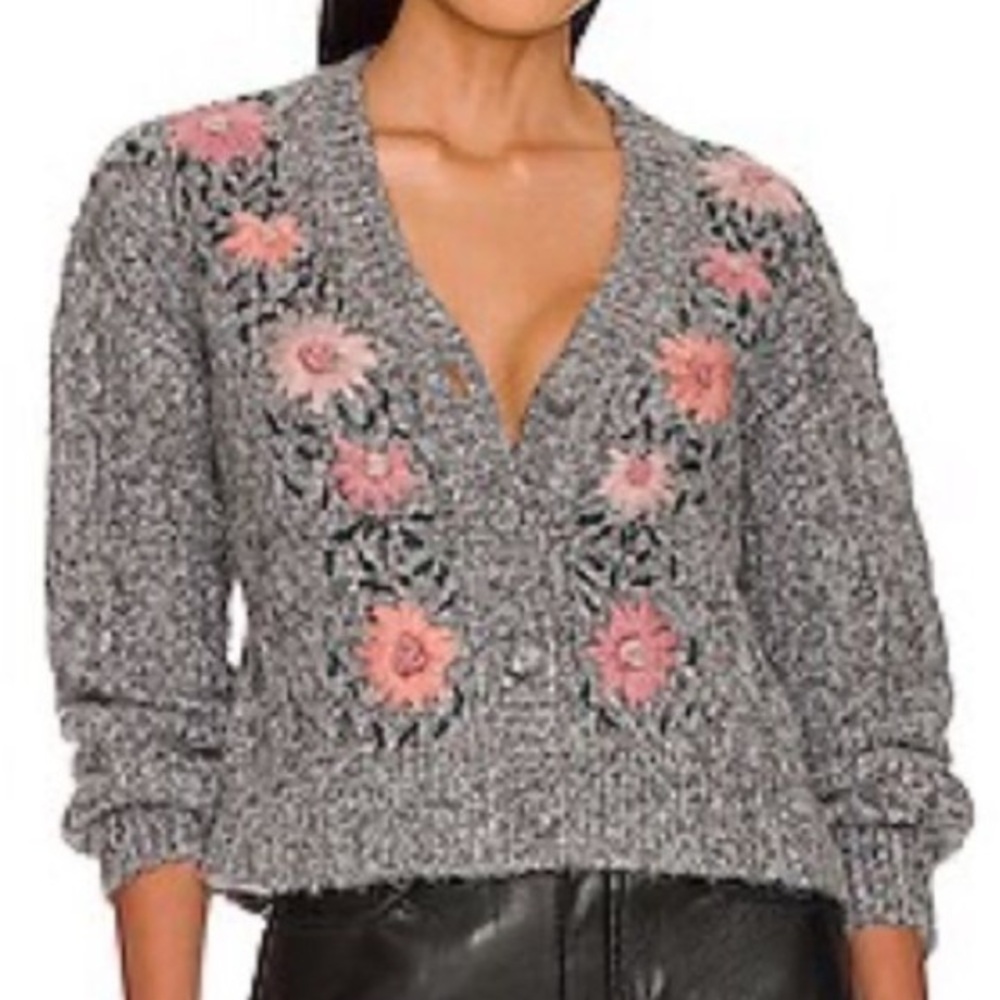 HEARTLOOM Revolve Dolce Cardigan in Tar Size SMALL